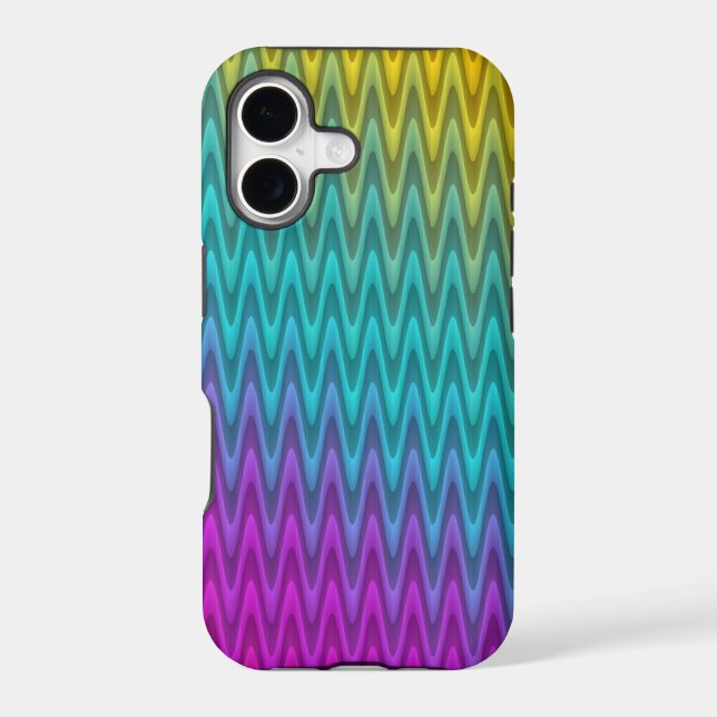 Color Gradients ZigZag Stripes Iphone Case (Back)