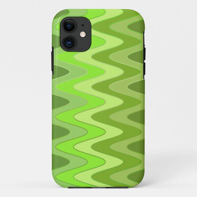 Color Gradients ZigZag Waves - green Case-Mate iPhone Case (Back)
