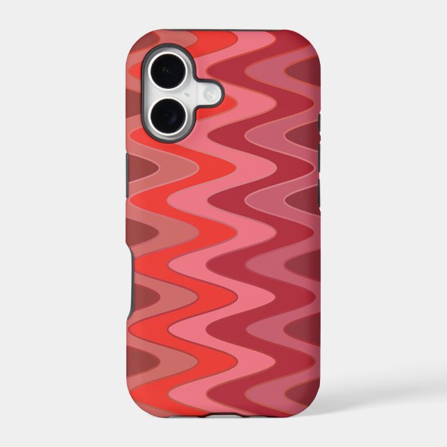 Color Gradients ZigZag Waves - red Iphone Case (Back)
