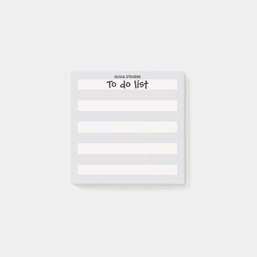 Color Gray Stripe Monogram Post_it Notes