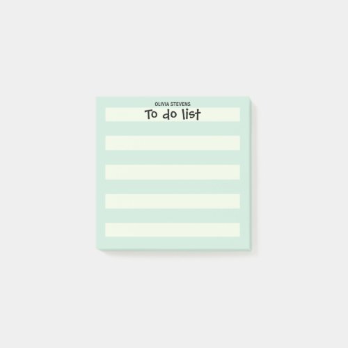 Color Green Stripe Monogram Post_it Notes