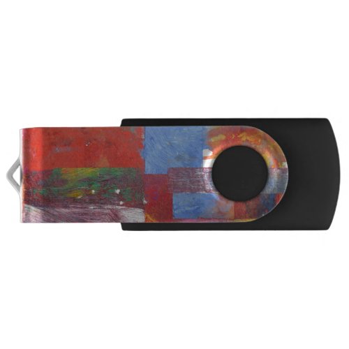Color Grid blue red accents abstract Flash Drive