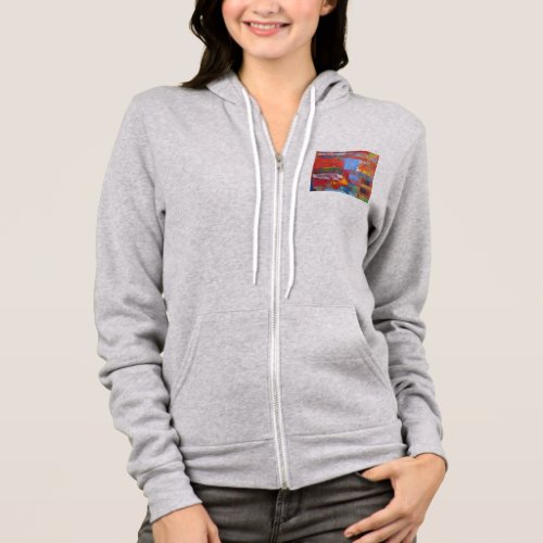 Color Grid blue red accents abstract Hoodie