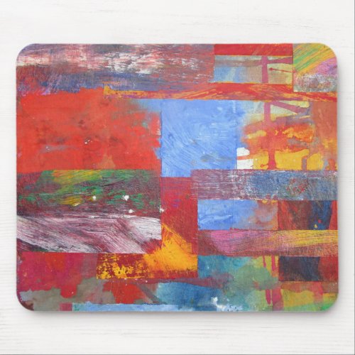 Color Grid blue red accents abstract Mouse Pad