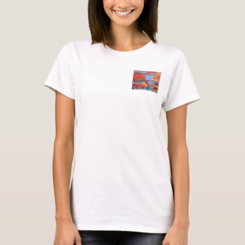 Color Grid blue red accents abstract T_Shirt