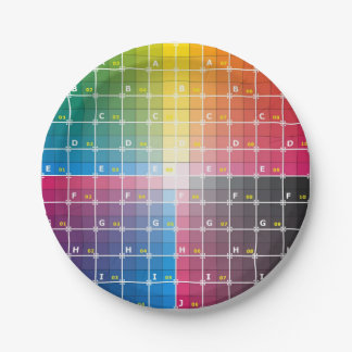 color grid on paper plates