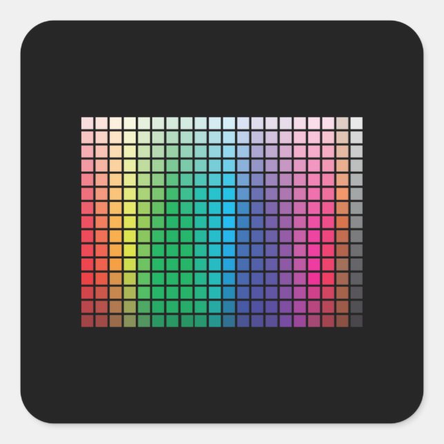Color Grid Square Sticker (Front)