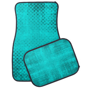 Color grunge turquoise background. Halftone elemen Car Floor Mat