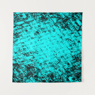 Color grunge turquoise background. Halftone elemen Tapestry