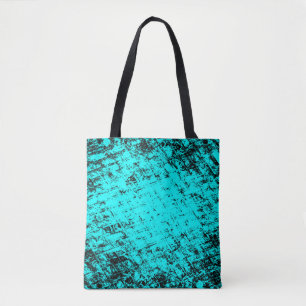 Color grunge turquoise background. Halftone elemen Tote Bag