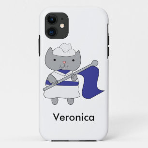Color Guard Cat Blue White iPhone 11 Case