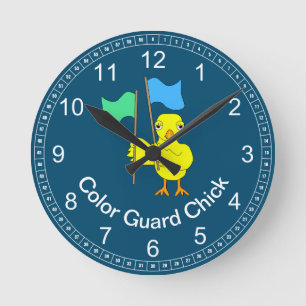Color Guard Chick Round Clock