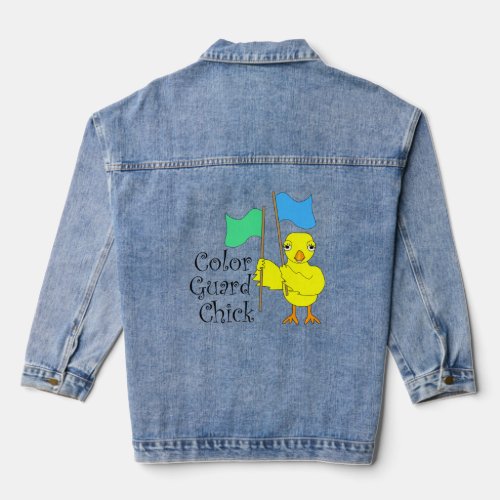 Color Guard Chick Text Denim Jacket