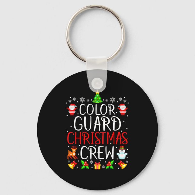Color Guard Christmas Crew Matching Xmas  Keychain (Front)
