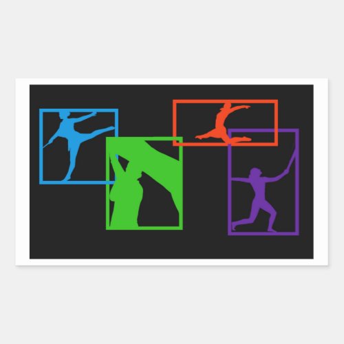 Color Guard collage Rectangular Sticker