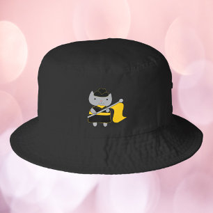 Color Guard Cute Cat Black Yellow Gold Bucket Hat