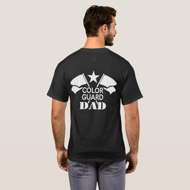Color Guard Dad Crossed Flags T-shirt (Back Full)