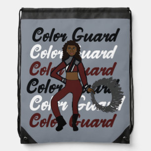 Color Guard Drawstring Bag Burgundy White