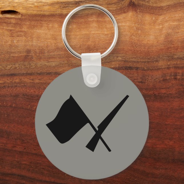 Color Guard Flag And Rifle Button Keychain (Front)