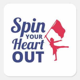 Color Guard Flag Corps Dance Marching Band Student Square Sticker