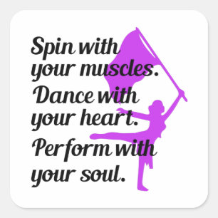 Color Guard Flag Corps Dance Marching Band Student Square Sticker