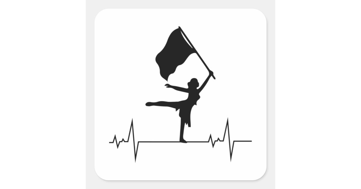 Color Guard Flag Corps Dance Marching Band Student Square Sticker | Zazzle