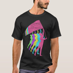 Color Guard Flag Girl 80s Colors 1980s T-Shirt