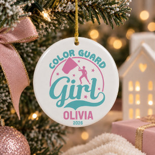 color guard girl personalized christmas ceramic ornament