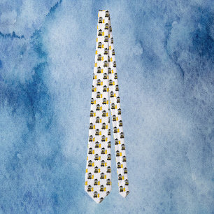 Color Guard Gray Cat Black and Yellow Neck Tie