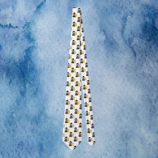 Color Guard Gray Cat Black and Yellow Neck Tie
