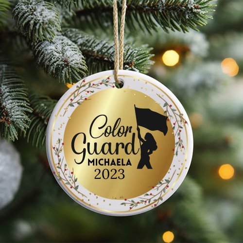 Color Guard Marching Band Christmas Ornament