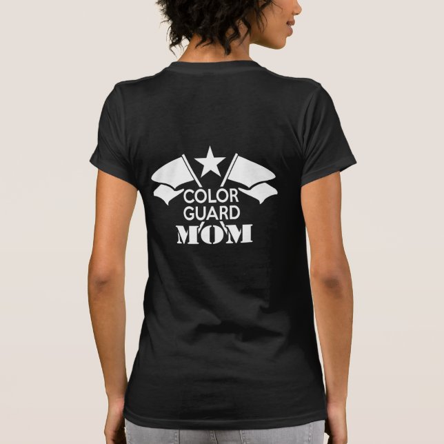 Color Guard Mom Crossed Flags T-shirt (Back)