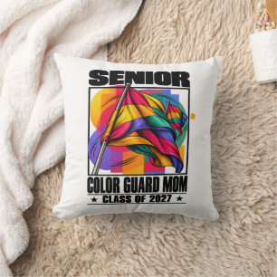 Color Guard Mom Senior Class of 2027 Band Parent Throw Pillow