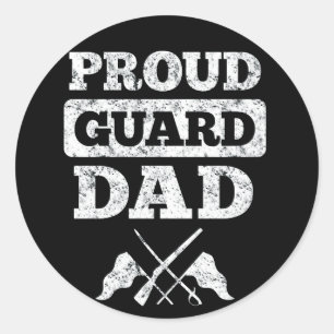 Color Guard Proud Guard Dad Classic Round Sticker