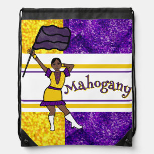 Color-guard Purple Yellow #1 Drawstring Bag