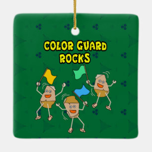 Color Guard Rocks Ceramic Ornament