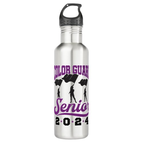 Color Guard Senior Class of 2024 Marching Band Stainless Steel Water Bottle
