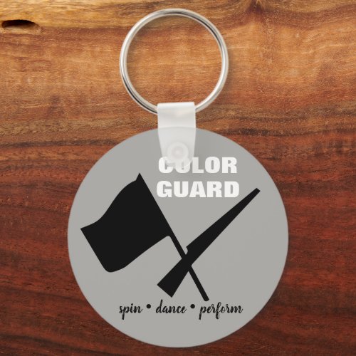 Color Guard Spin Dance Perform Button Keychain