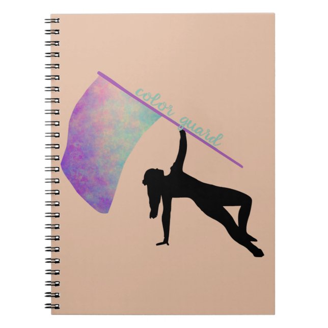 Color Guard with Flag - purple/green Notebook (Front)