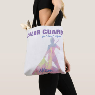 Color Guard With Performer Silhouette Figure Tote Bag