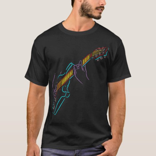 Color Guitar and Guitarist For Music Lovers  T_Shirt