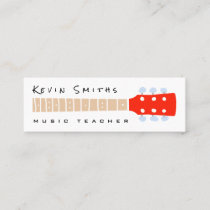 Color Guitar Neck on White Music Teacher Mini Business Card