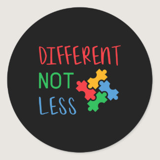 Color Hand Different Not Less Autism Awareness Mon Classic Round Sticker