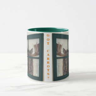 Color Handpainted Moose Picture in Window Frame Mug