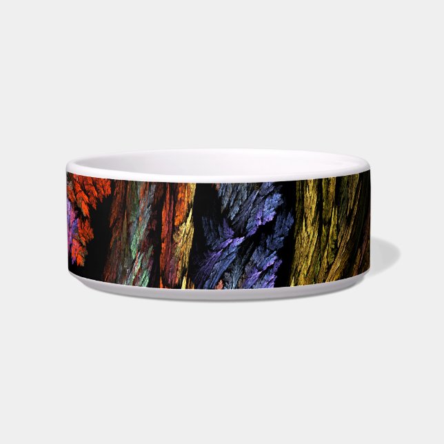 Color Harmony Abstract Art Cat Bowl (Right)