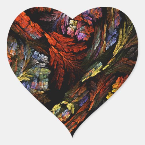 Color Harmony Abstract Art Heart Sticker