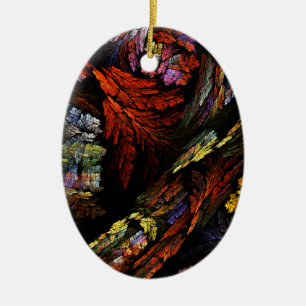 Color Harmony Abstract Art Oval Ornament