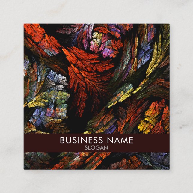 Color Harmony Abstract Art Professional Square Business Card (Front)