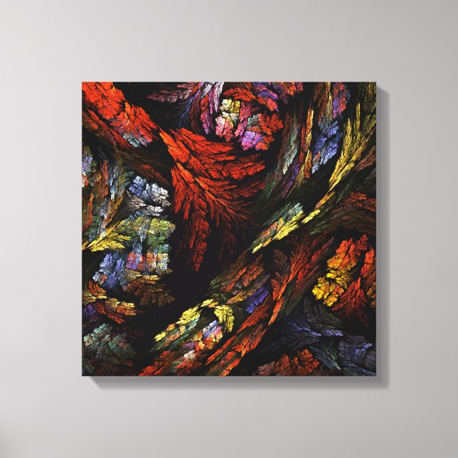 Color Harmony Abstract Art Quad Canvas Print (Front)