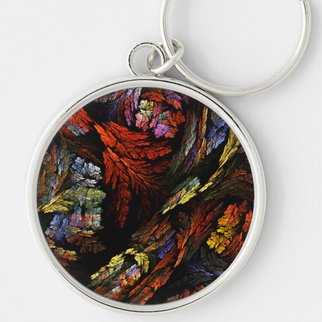 Color Harmony Abstract Art Small Keychain (Front)